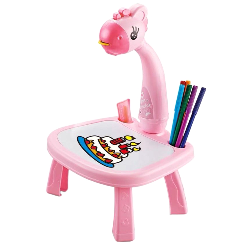 Smart Giraffe Style Projector Painting Desk - Pink