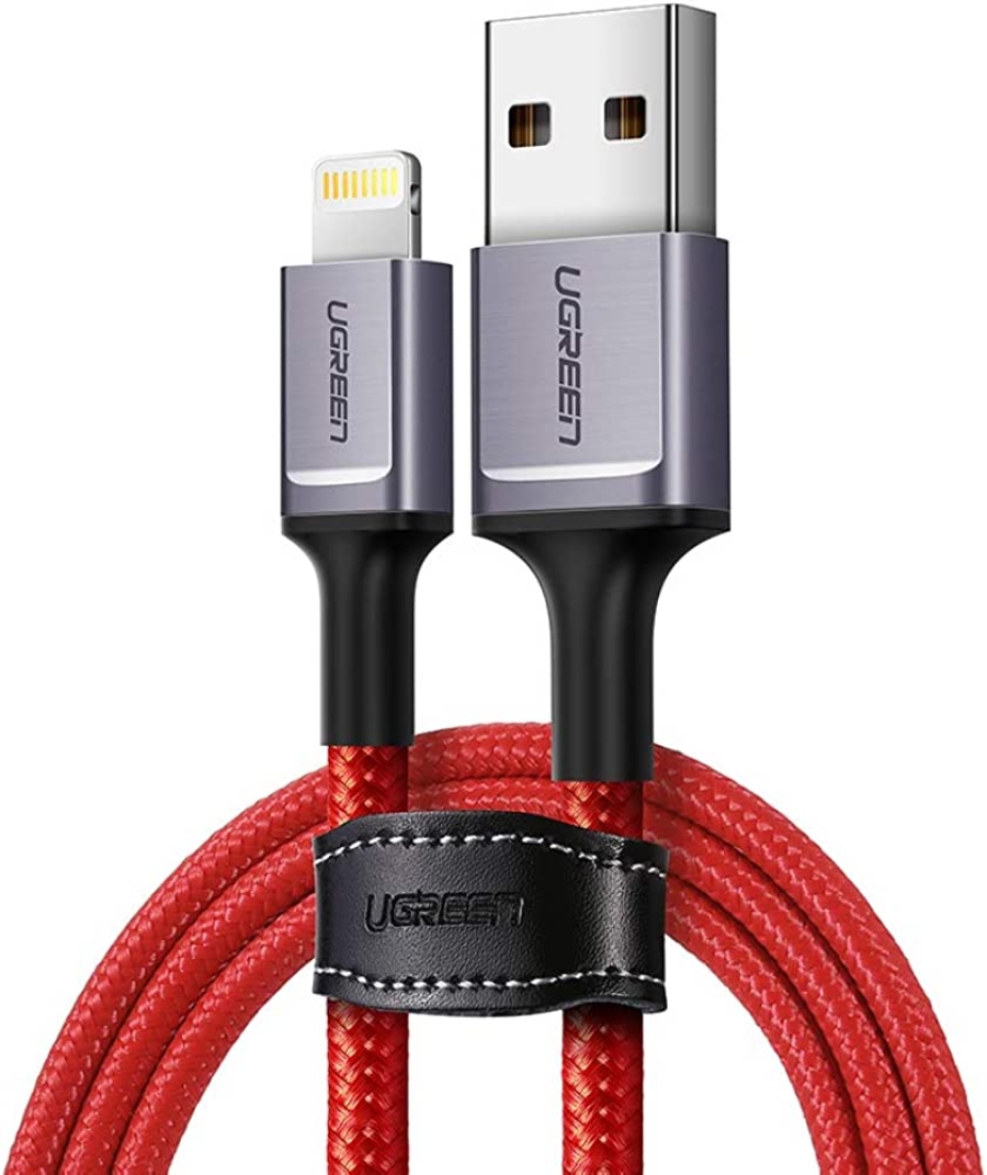 wiregcc Ugreen Lightning Cable Braided 1M RED