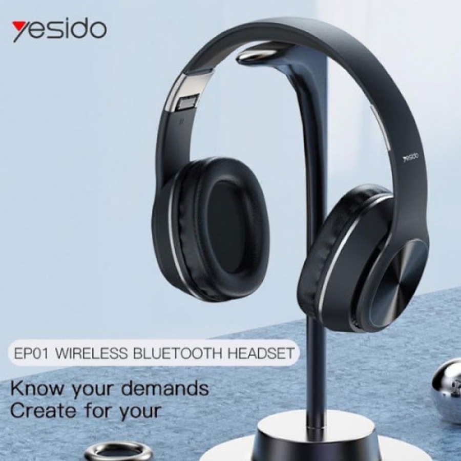 سماعة رأس لاسلكية قابلة للطي للحد من الضوضاء سوبر باس  Yesido EP01 Sports Bluetooth 5.0
