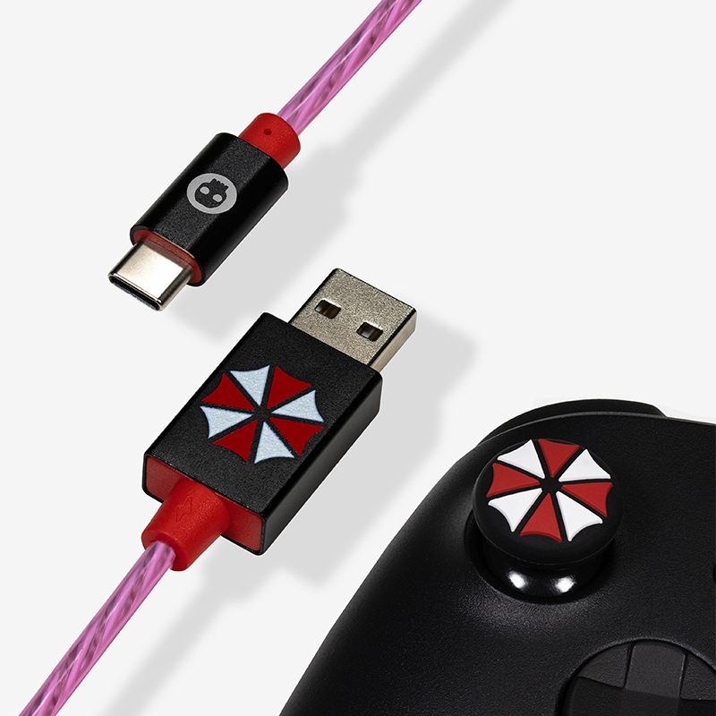 Official Resident Evil USB C LED Charge Cable & Thumb Grips