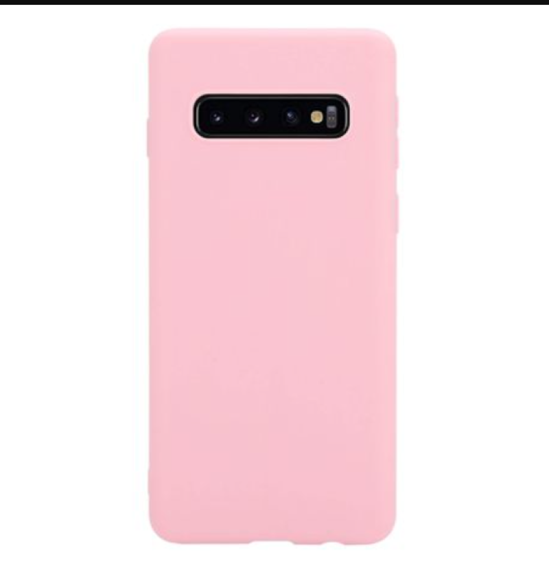 جراب سيليكون وردي لهاتف Samsung S10