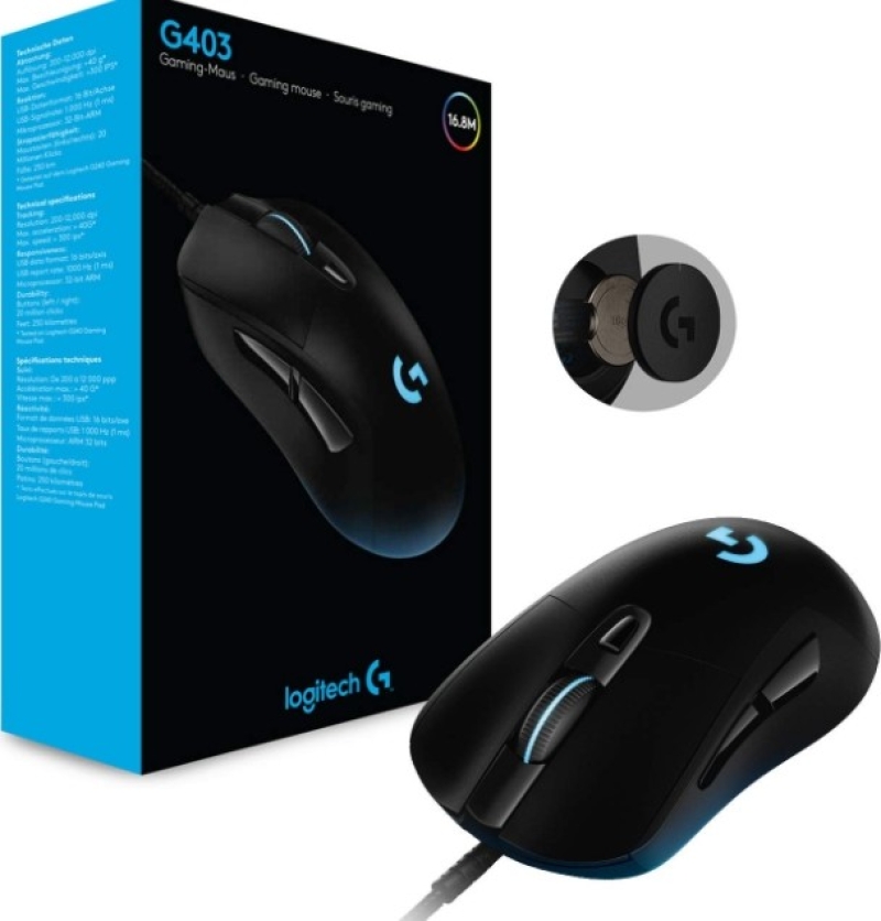 Logitech G403 HERO 16K Gaming Mouse, LIGHTSYNC RGB