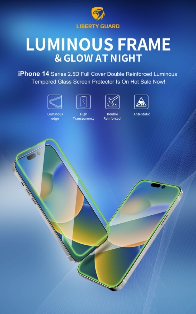 Liberty Guard 2.5D Full Cover DR Luminous GlassiPhone 14 ProLuminous