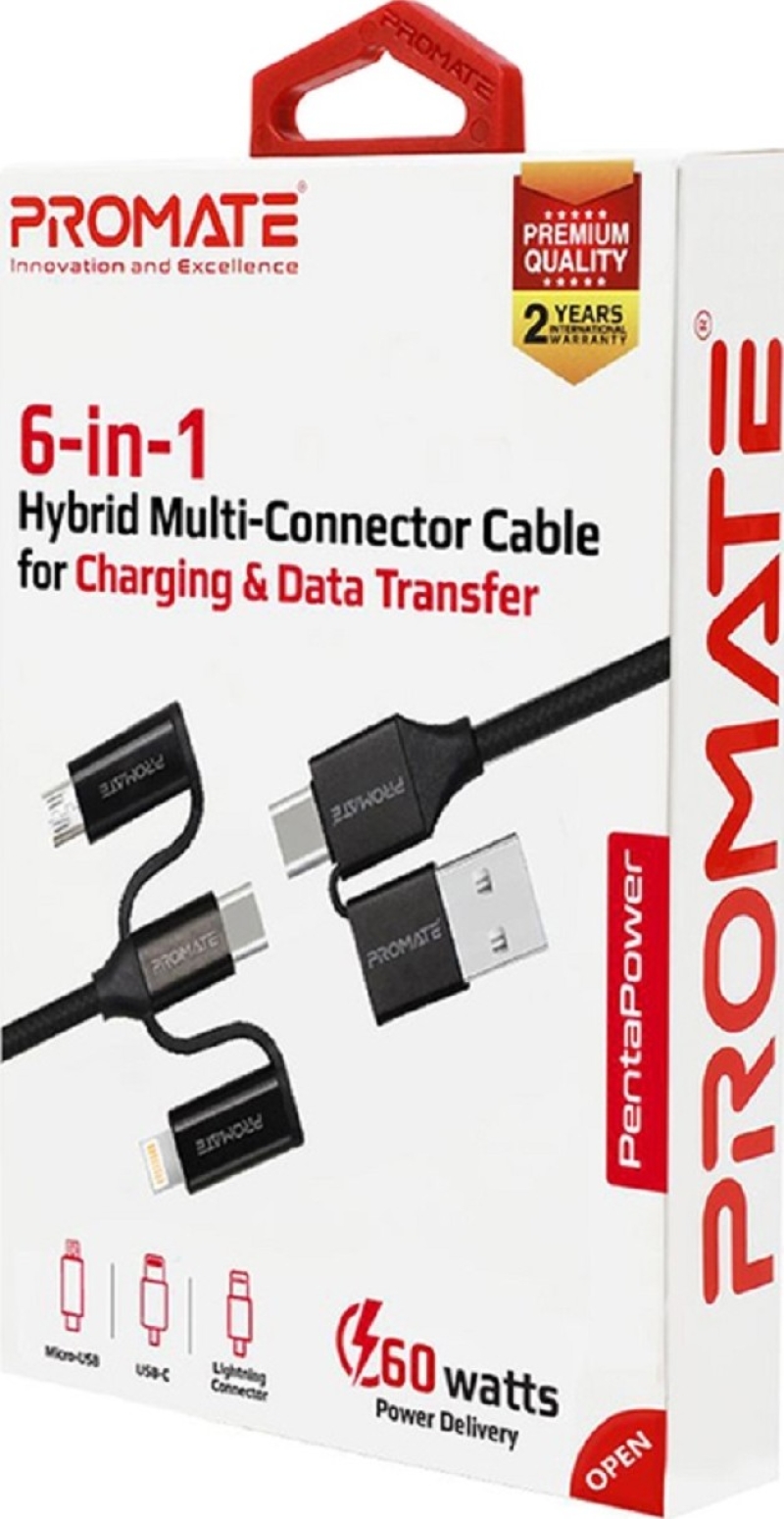 واير 6in1 Hybrid MultiConnector Cable for Charging & Data Transfer