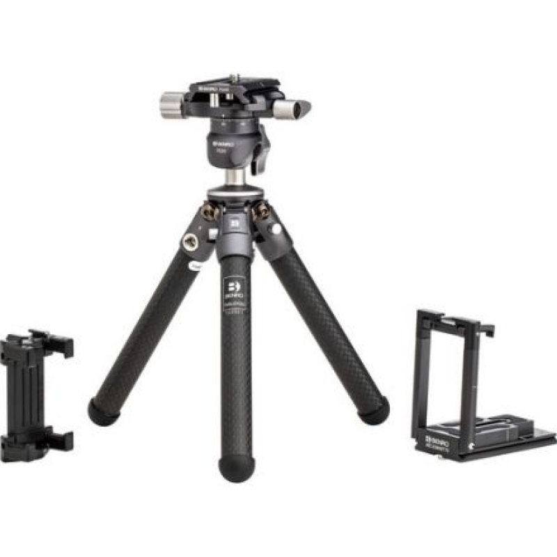 BENRO TABLEPOD PRO KIT CARBON FIBER TRIPOD & BALL HEAD WITH ARCASMART 70MM SMARTPHONE ADAPTER PLATE   