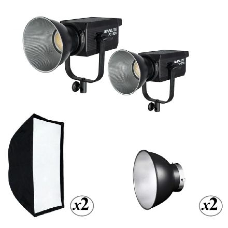 NANLITE FS-300 2-LIGHTING KIT LED DAYLIGHT SPOT LIGHT