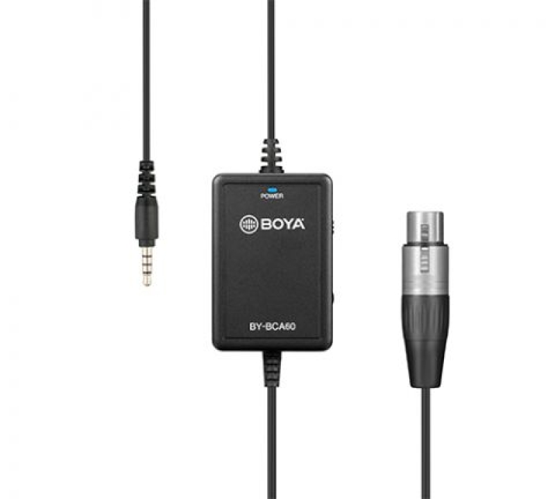 BOYA BY-BCA60 FEMALE XLR TO 3.5MM MALE TRRS MICROPHONE AUDIO ADAPTOR