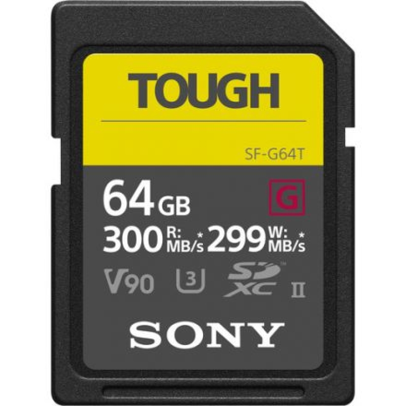 SONY SF-G64T/T1 64GB TOUGH SERIES UHS-II SDXC MEMORY CARD 300/299 MB/S