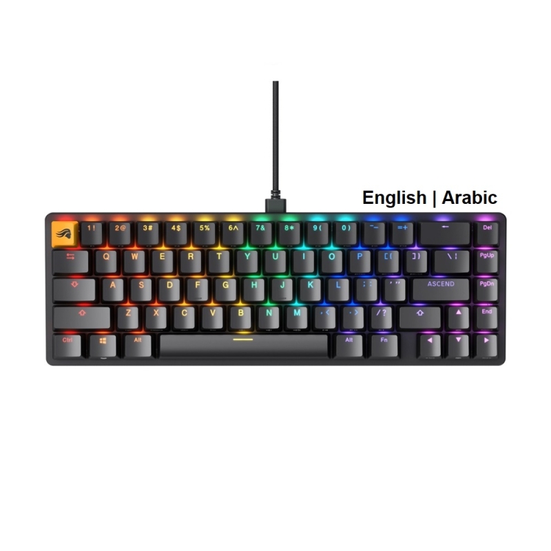 لوحة مفاتيح مدمجة 65٪ من Glorious GMMK2- أسود ، عربي