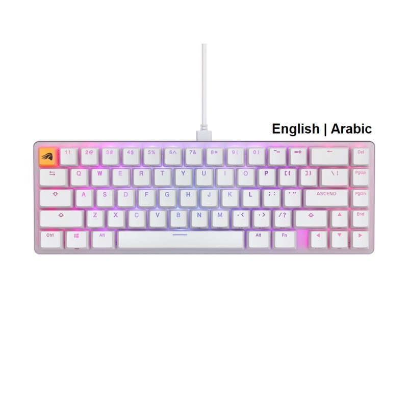 لوحة مفاتيح مدمجة 65٪ من Glorious GMMK2- أبيض ، عربي