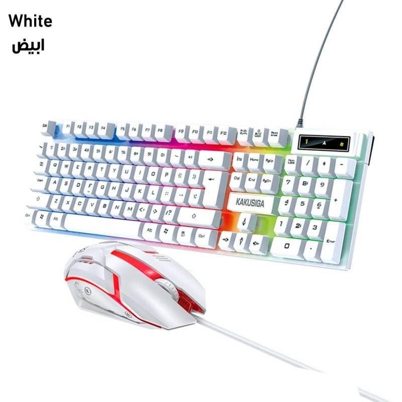 KSC-734 GUANGYING fashion colorful keyboard and mouse set - White