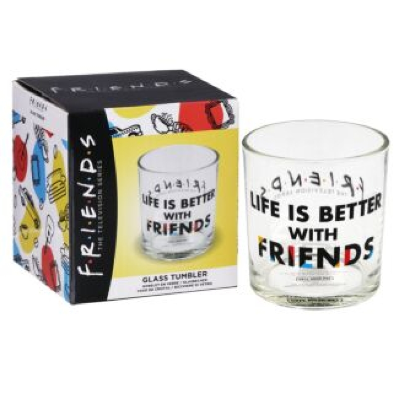 HMB GLASS: FRIENDS- LIFE IS BETTER (QOUTE)