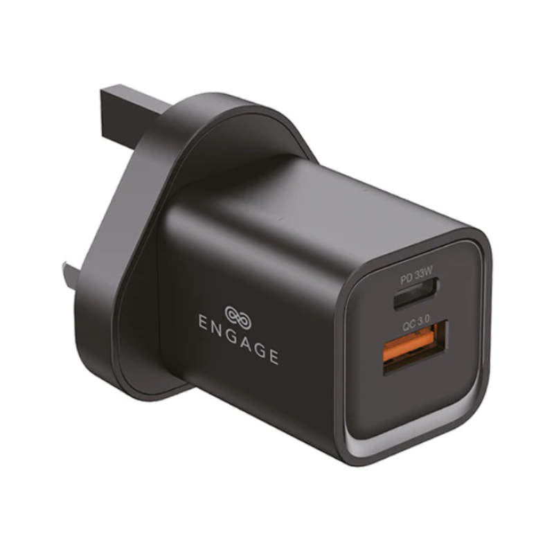 ENGAGE DUAL PORT (USB-C+USB-A) 33W POWER ADAPTER