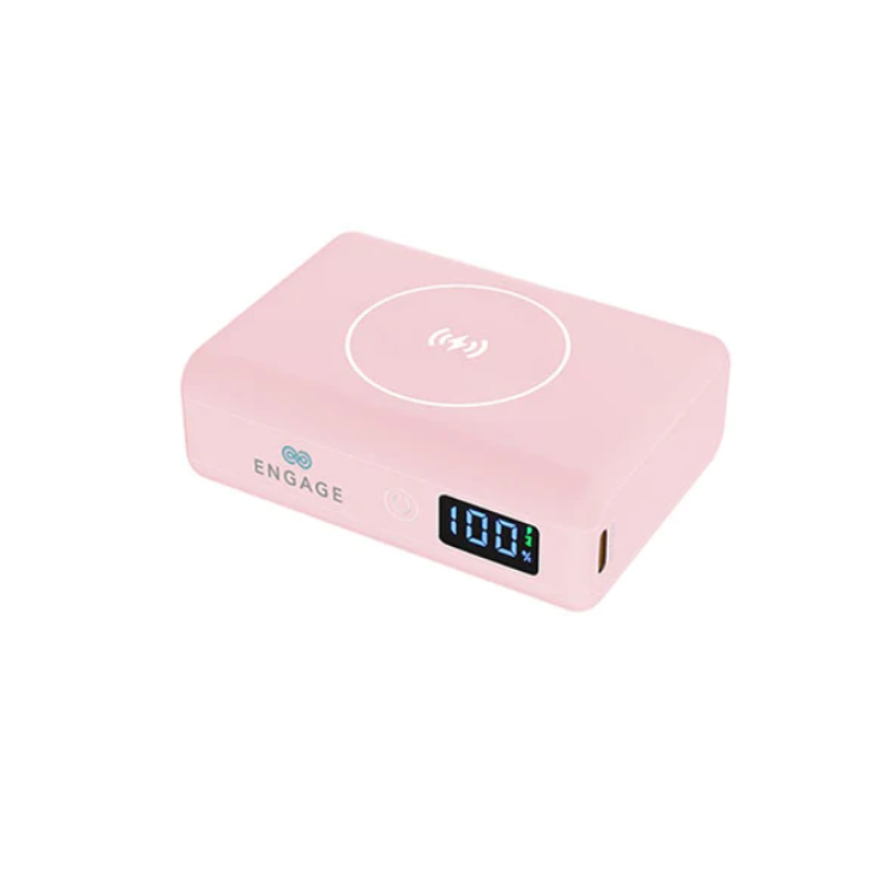 ENGAGE COMPACT WIRELES MAGNETIC PB 10000 MAH W/LED DISPLAY PD 45W PINK