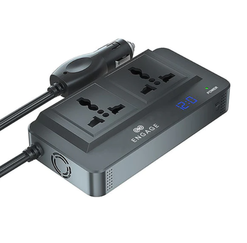 ENGAGE 200W CAR INVERTER W/ DUAL AC SOCKET/2 USB-A &1 USB-C PORTS