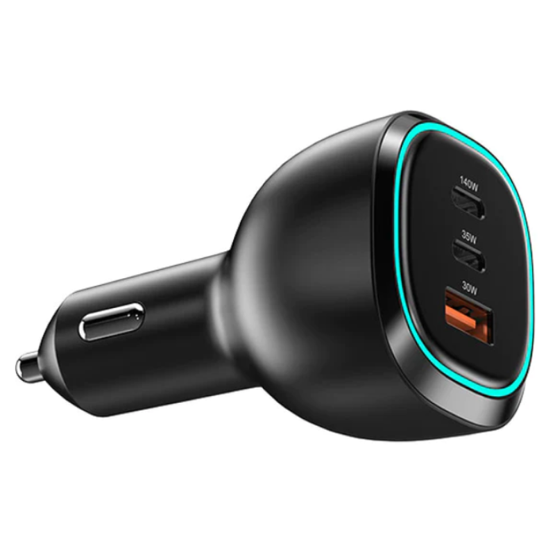 Engage 3 Port PD USB-C 165W Car Charger Black