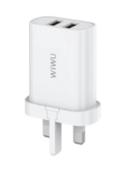 Wi-U003 شاحن USB مزدوج, اسود
