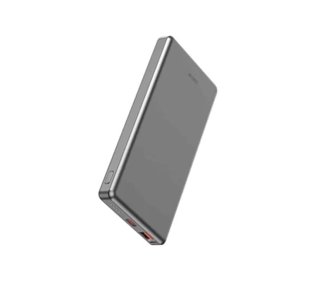 باور بانك Wi-P013 UltraThin Serie بسعة 10000 مللي أمبير في الساعة باللون الرمادي