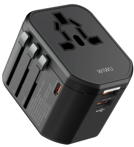 محول عالمي Wi-UA002 بقدرة 20 وات باللون الأسود