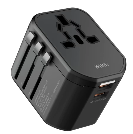 محول عالمي Wi-UA001 2.4A باللون الأسود