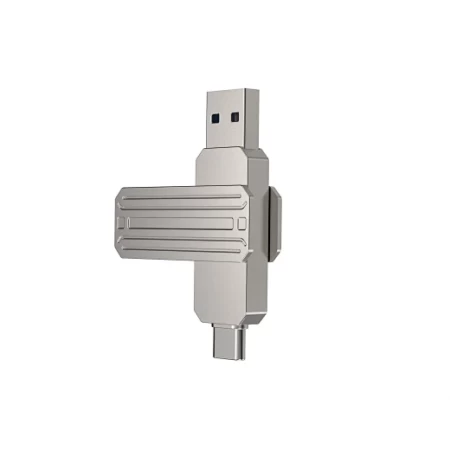 محرك فلاش Wi-FD003 Infinite 2in1 USB3.2 سعة 128 جيجابايت فضي