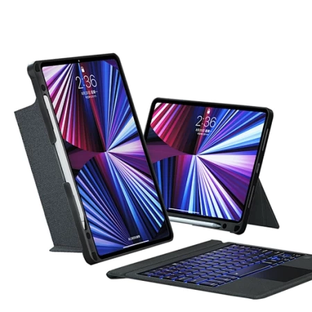 حافظة لوحة مفاتيح Mag Touch لجهاز iPad 2024 Air13"/Pro 12.9" (2018~2022) (عربي + إنجليزي) أسود