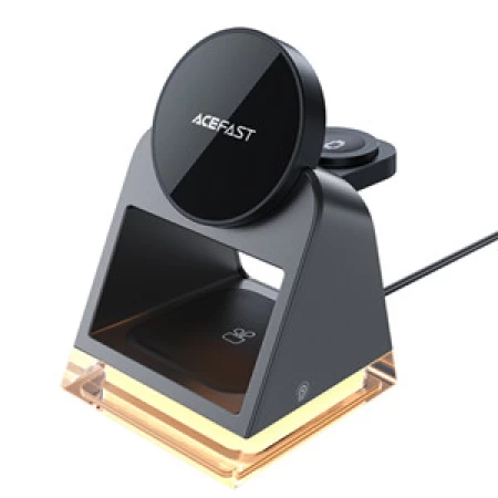 E17 desktop 3-in-1 wireless charging holder black