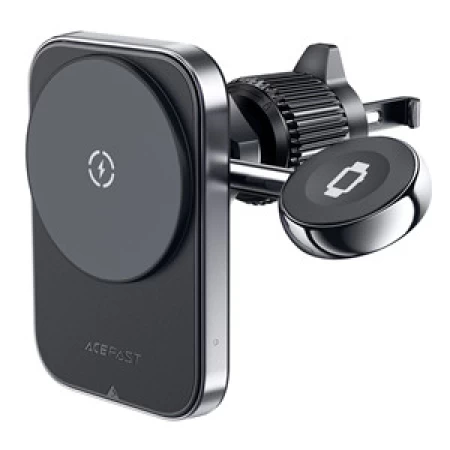 D18 in-car 2-in-1 magnetic wireless charging holder black