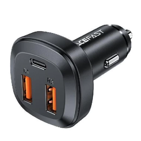 B9 66W(2USB-A+USB-C) three port metal car charger black