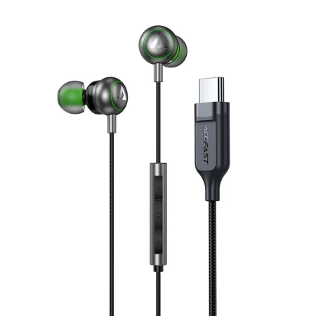 L5 USB-C in-ear wired earphones with mic black