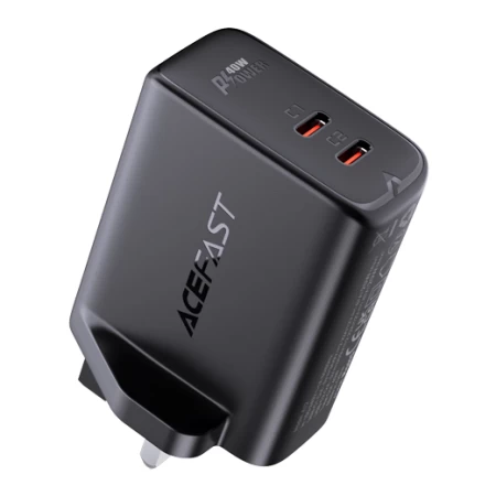 A12 PD40W(USB-C+USB-C) dual port charger (UK) black