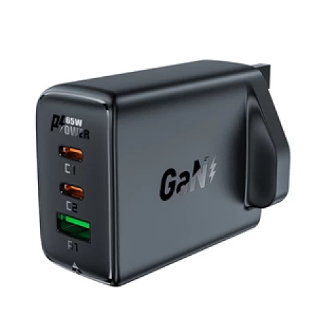 A44 PD65W GaN (2*USB-C+USB-A) charger (UK) black