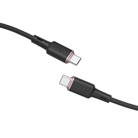 C2-03 USB-C to USB-C zinc alloy silicone charging data cable black
