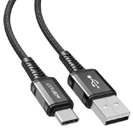 C1-04 USB-A to USB-C aluminum alloy charging data cable black