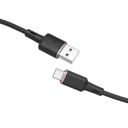C2-04 USB-A to USB-C zinc alloy silicone charging data cable black