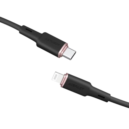 C2-01 USB-C to Lightning zinc alloy silicone charging data cable black