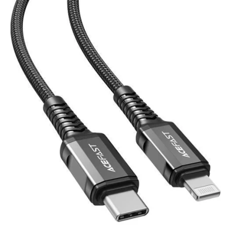 C1-01 USB-C to Lightning aluminum alloy charging data cable black