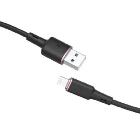 C2-02 USB-A to Lightning zinc alloy silicone charging data cable black