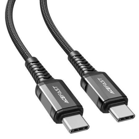 C1-03 USB-C to USB-C aluminum alloy charging data cable black-gray