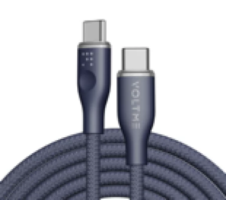 Voltme Powerlink Rugg Double Nylon Cable Type C to Type C 3A / 1.8M (60W) Blue