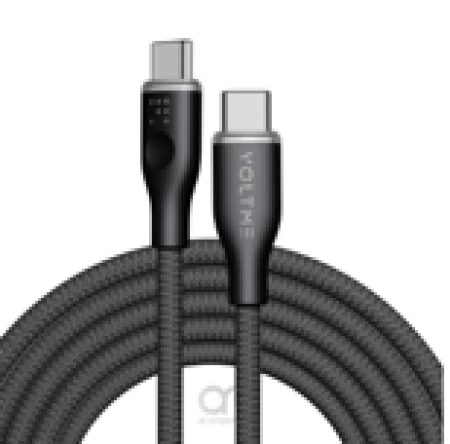 Voltme Powerlink Rugg Double Nylon Cable Type C to Type C 3A / 1.8M (60W) Black