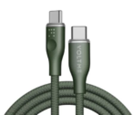 Voltme Powerlink Rugg Double Nylon Cable Type C to Type C 3A / 1M (60W) Green
