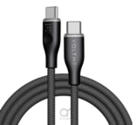 Voltme Powerlink Rugg Double Nylon Cable Type C to Type C 3A / 1M (60W) Black