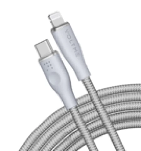 Voltme Powerlink Rugg Double Nylon Cable Type C to Lightning 3A / 2.0M Zinc-Alloy Connector Gray