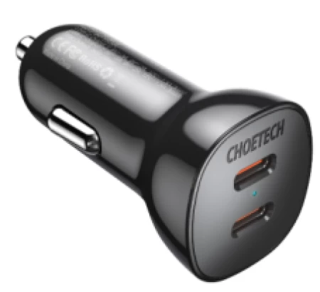 Choetech 40W Dual Type-C Fast Car Charger black