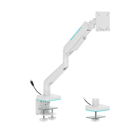 GamerTek Pivot Single RGB Monitor Arm - White