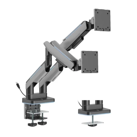GamerTek Pivot Dual RGB Monitor Arm - Black