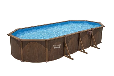 مجموعة حمام سباحة بيضاوي الشكل 24 × 12 × 52 بوصة/7.32 متر × 3.66 متر × 1.32 متر (حمام سباحة واحد، مضخة فلتر رمل
