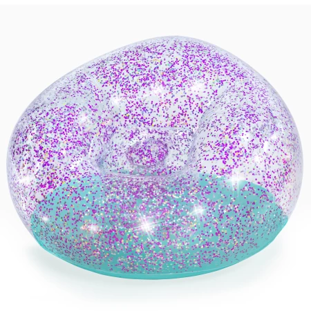 كرسي هوائي  Glitter Dream Inflate-a-chair من Bestway مقاس 1.14 متر × 1.12 متر × 66 سم (كرسي واحد,Repair Patch) مناسب للأعمار من 6 سنوات فما فوق