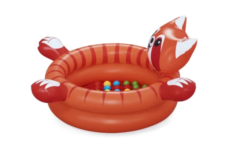 42 بوصة × 37 بوصة × 23 بوصة/1.07 متر × 94 سم × 58 سم حفرة كرات الباندا الحمراء المرحة (حفرة كرات واحدة، 50 كرة لعب، رقعة إصلاح) للأطفال من سن 2+